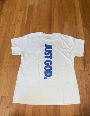 God Is Dope Men’s 100% Cotton Short Sleeve Crew Neck T-Shirt White Size L